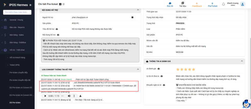 Hình 8: Cơ chế xử lý audio bất đồng bộ qua jobId (WHISPER_AI)